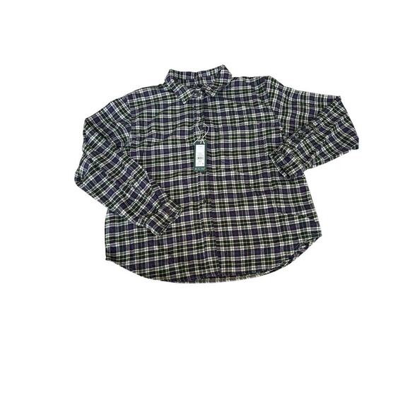 Alpine Design Women's Navy Cream Timberline Plaid Flannel Button Up Shirt Size L - Picture 4 of 7